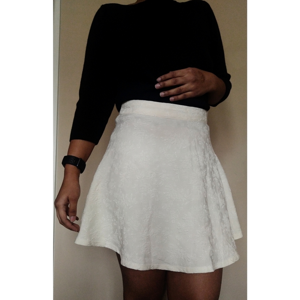 White/cream skater skirt